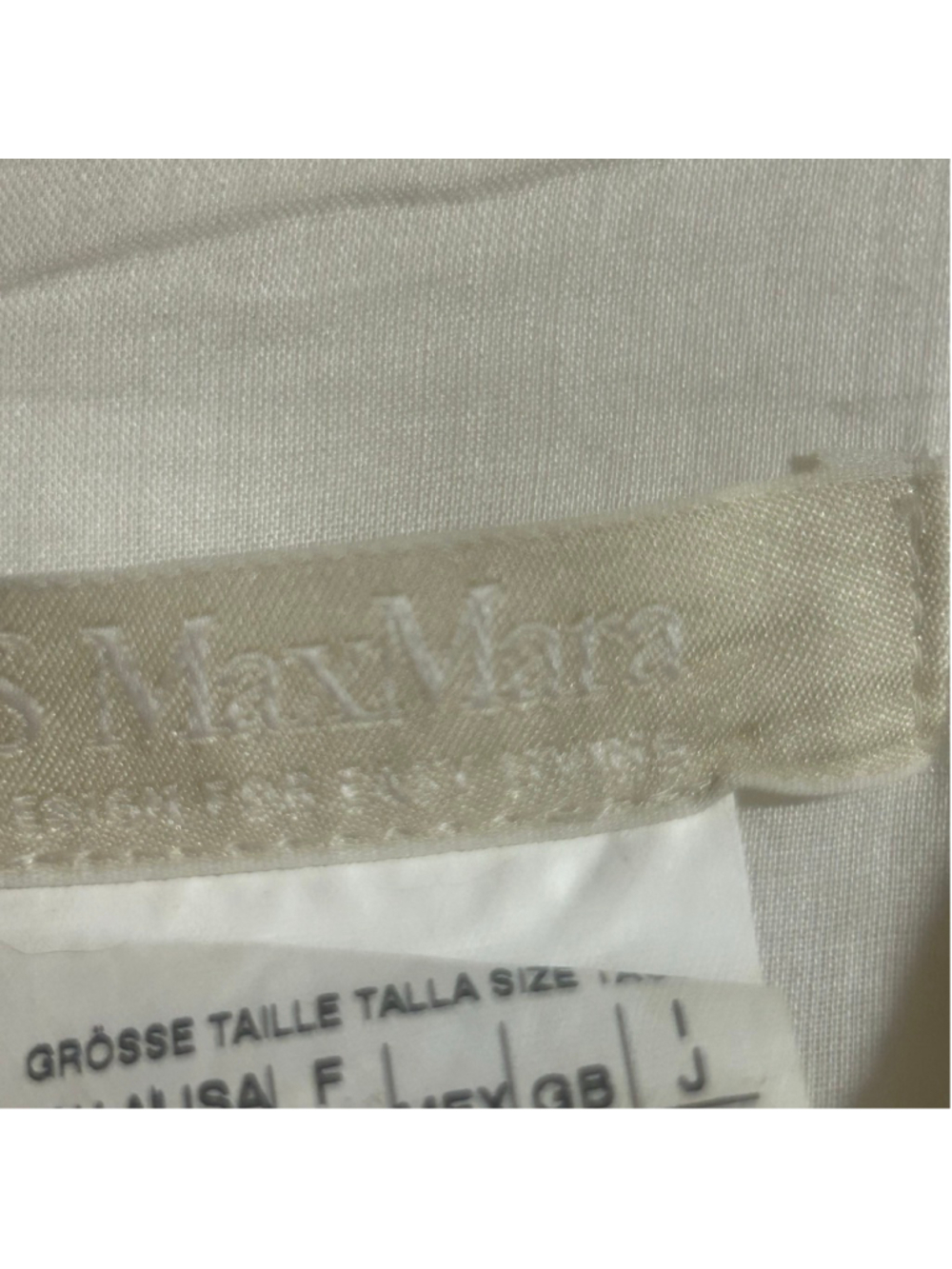 Max Mara Linen Cotton Dress Womens 8 Colorblock Shift Embellished Jewel Neck - Picture 5 of 9